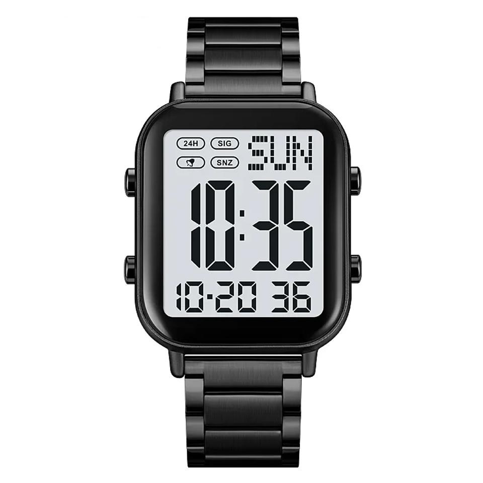 

Digital Watch for Men Waterproof Sport Electronic Wristwatch EL Display Stainless Steel Watches