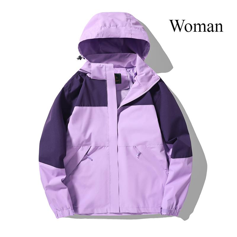 

Пальто штурмовика для активного отдыха Весеннее пальто Повседневное Альпинизм Весна и осень Любители Мужчины и Женщины Одинаковая водонепроницаемая ветрозащитная куртка 4XL темно-фиолетового/светло-фиолетовый