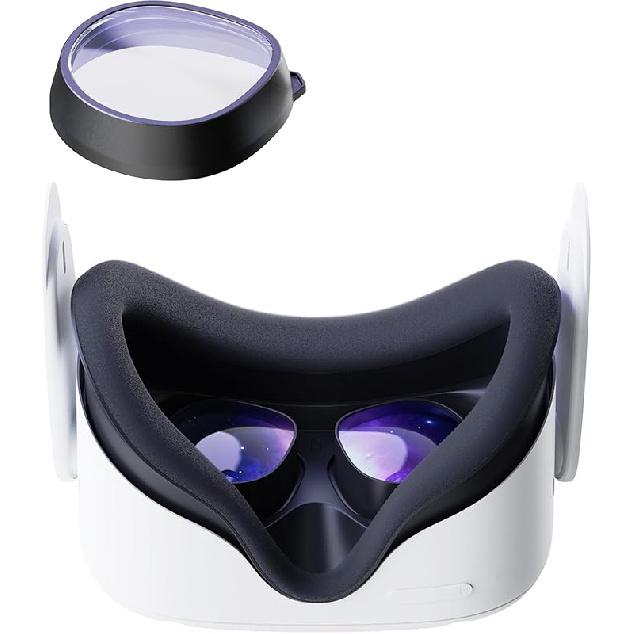 Amavasion Glasses Lenses Compatible with Quest 3S/2, VR Lenses Insert Easy-to-Install Frame Plus Lens Combination SPH:-3.50 (One Lens)