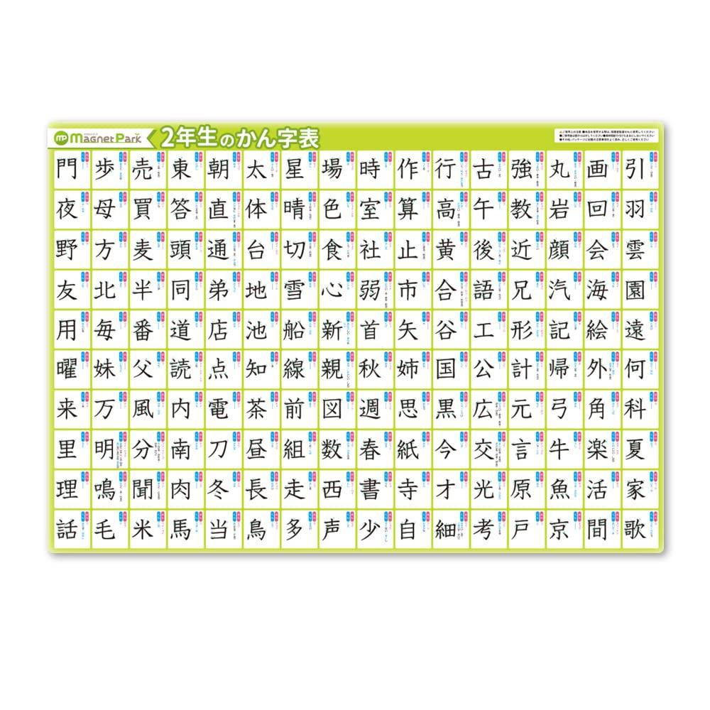 

Kanji Chart Poster for 2nd Grade Elementary School Students Made of Magnetic Sheet [Bathroom Poster]