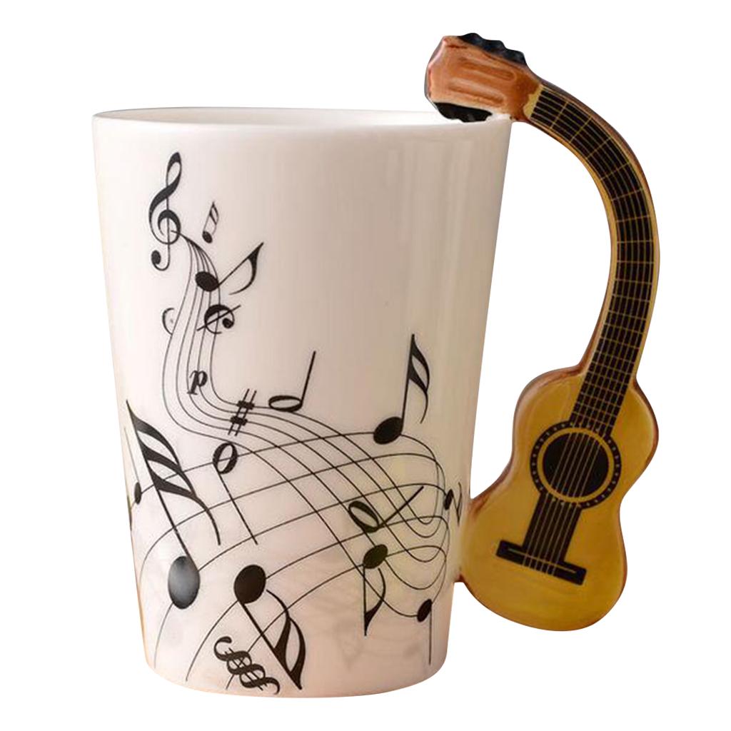 Ceramic Cup Coffee Mug Instrument Mug Creative Gift Black Guitar ARI