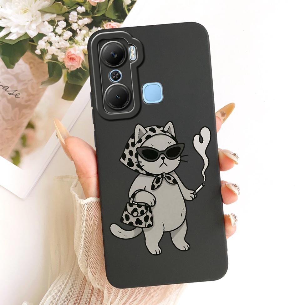 For Infinix X668C Phone Case For Infinix Hot 12 Pro Cover Silicone Cute Cat Fashion Funny Painted Casing For Inifnix Hot 12 Pro