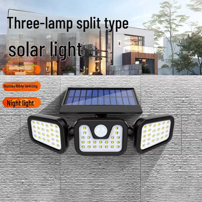 

Solar Triple-Head Wall Lamp with Motion Sensor for Outdoor Gardens