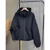 2025 Women's Black Hooded Windbreaker Jacket - Autumn Casual Trend
