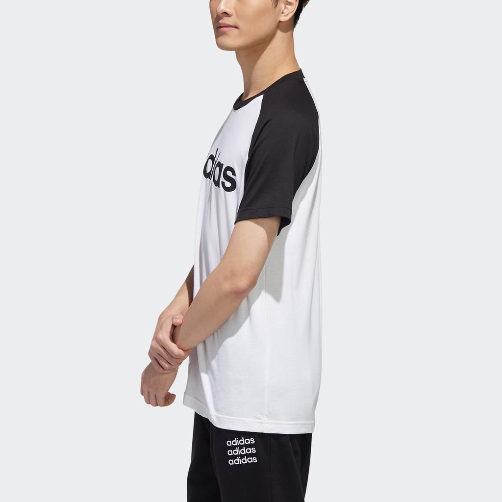 Adidas Neo Essential Raglan T With Logo Print Men Tops White GJ8945