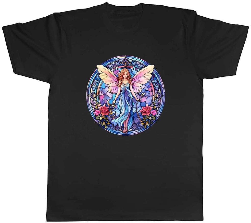 Magical Fairy Mens T-Shirt Angel Wings Faries Stainglass Unisex Tee Gift