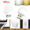 5Pcs Small USB Plug Lamp LED Night Light Computer Mobile Power Charging Mini Book Lamps LED Eye Protection Square Reading Light