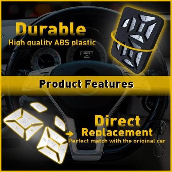 Steering Wheel Button Trim Fits For Mercedes E Benz C G Class 2012-2016 Silver