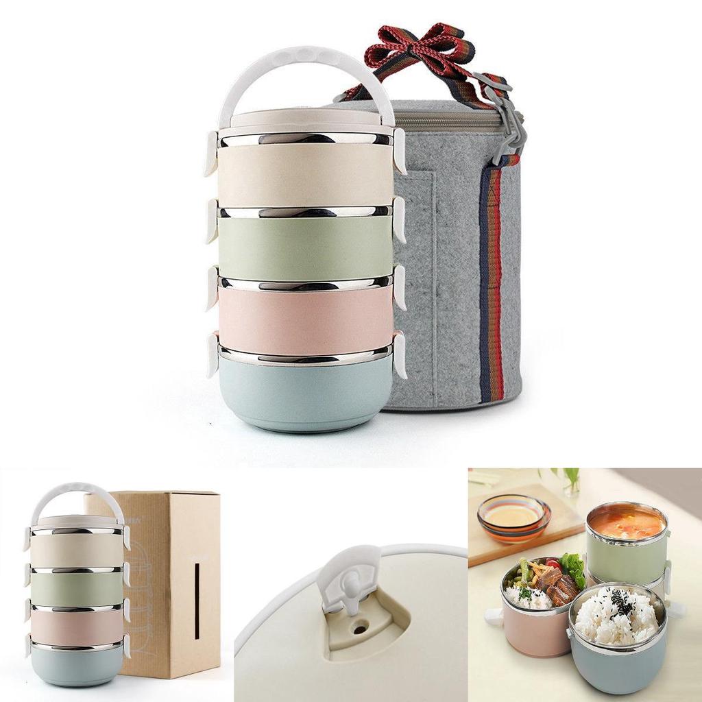 Elegante 3-stöckige Picknick-Lunchbox aus Edelstahl mit Wärmeisolierung für ganztägige Frische