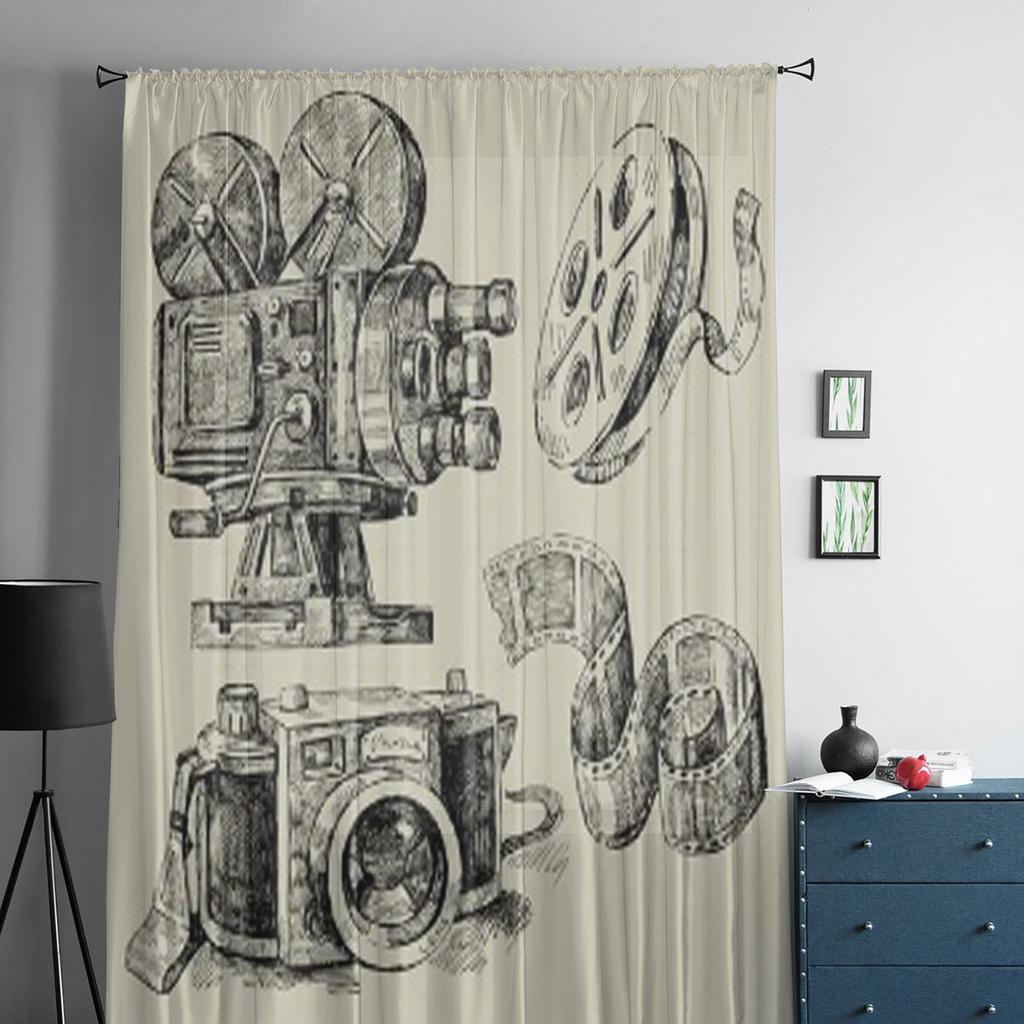 Aparaty Ręcznie Rysowane Przezroczyste Zasłony Do Sypialni Salonu Tiulowe Zasłony Na Okno Kuchenne Zasłony Woalowe