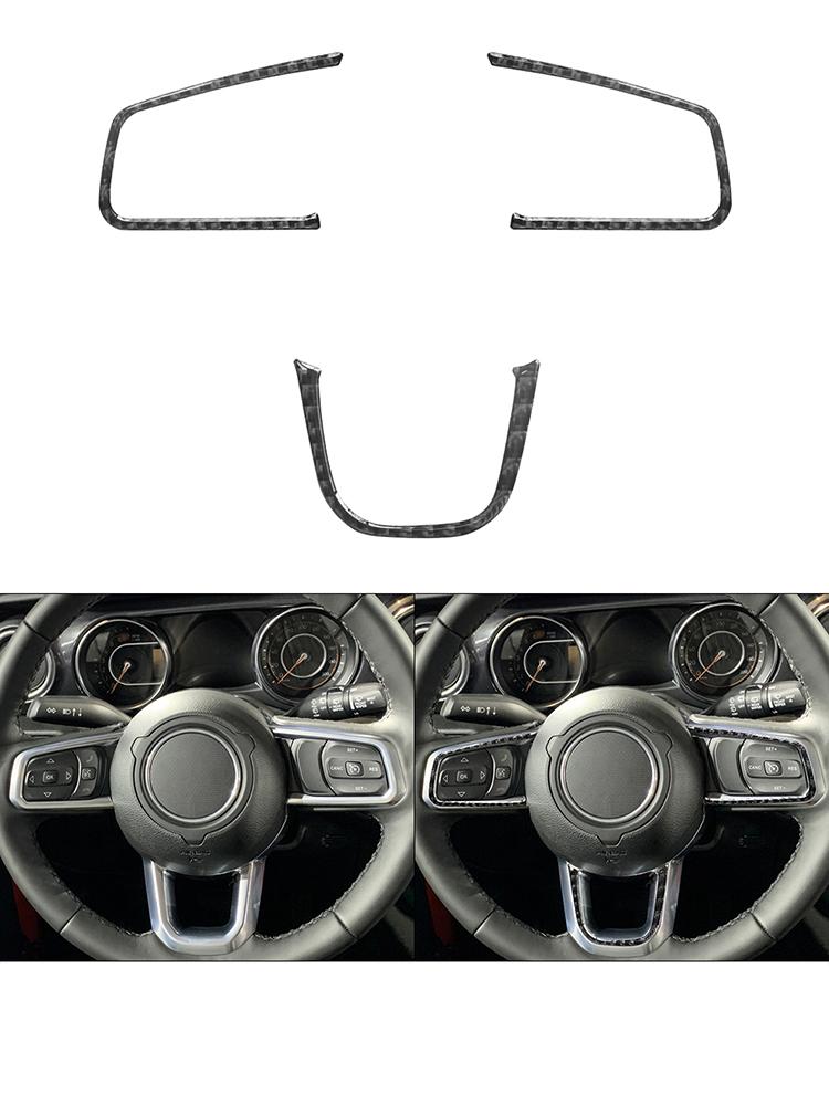 For Jeep Wrangler JL 2018-2023 Gladiator 2020-2023 Car Interior Button Panel Decoration Protection Carbon Fiber Sticker