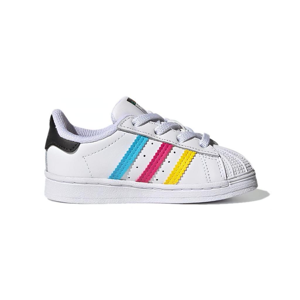 Adidas Originals SUPERSTAR Abrasion Resistant Low top Toddler Shoes White Infant And Toddler FW5240
