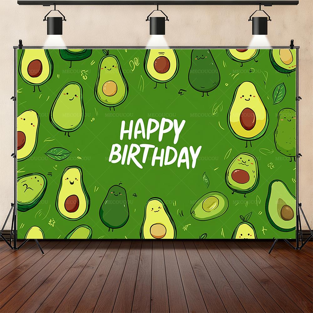 Fruit green avocado theme background children's birthday party decoration baby shower arrangement background studio photography