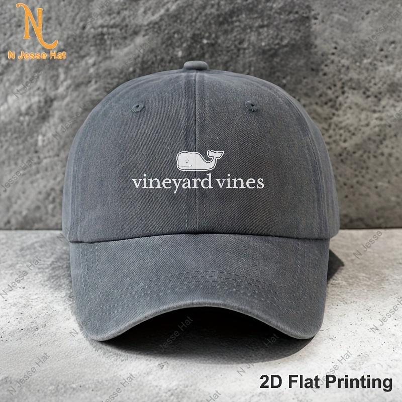 

Unisex Vintage Baseball Cap with Whale Print Adjustable Size Curved Brim Casual Style Rayon Fabric Golden Buckle Closure One Size
