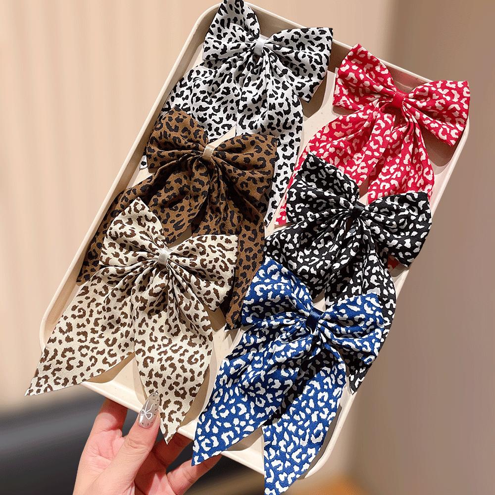 Multi- Trendy Leopard Print Bow Hair Clips - Bold Styles for able Women, Cute Hair Accessory Gifts for Girls