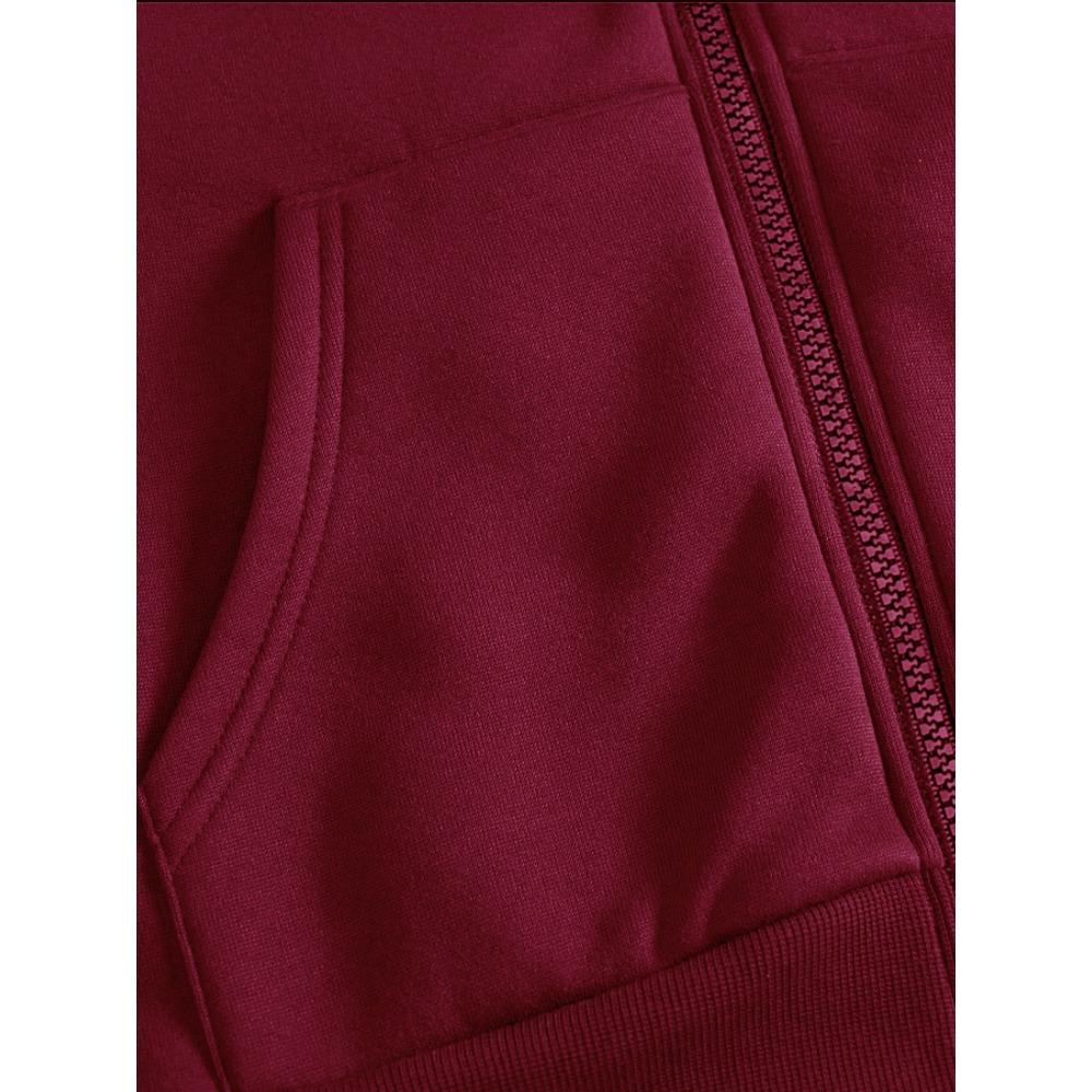 College Thorns & Roses Originele Print Rits Hoodie, Mode Street Trend Rits Hoodie voor Casual Gelegenheden