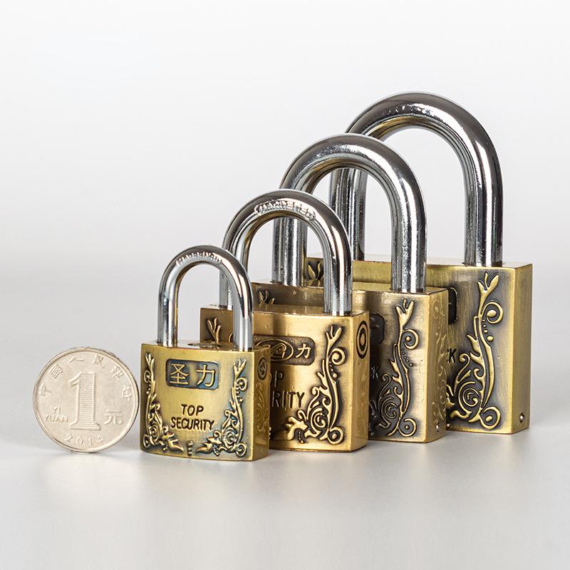 Çinko Alaşımlı Atomik Asma Kilit Retro Su Geçirmez ve Paslanmaz Bakır Kilit, Antik Bronz Kilit Başlığı 3 Anahtarlı Ev Aksesuarı