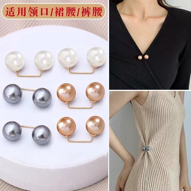 6 Stück Doppelperlen Broschen Pins Anti-Fading Exquisite Elegante Broschen für Damen Pullover Cardigan Clip Mantel Sommerkleid Schmuck