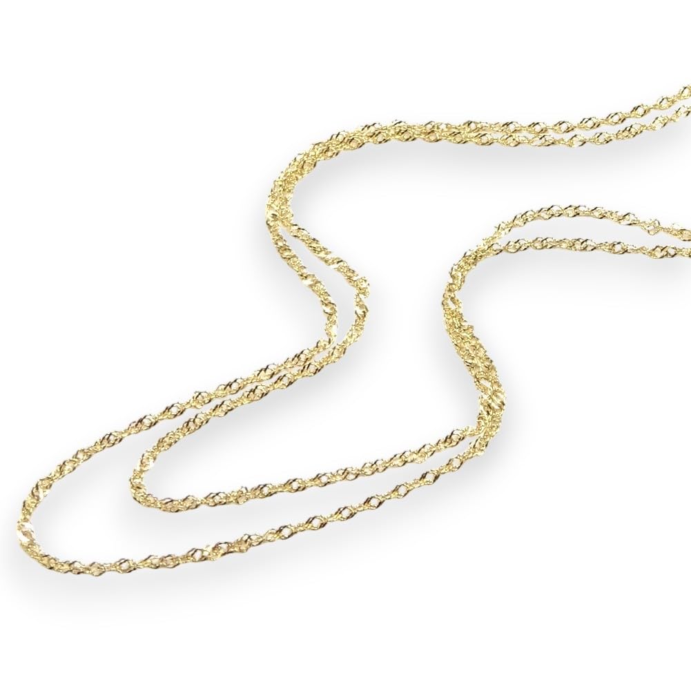 And My Jewelry 18K Gold Necklace Double Screw Subtle Gift Wrapped [Your Box] Chain, Design, Gradient,