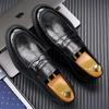 Fashion Brand Business Low Heeled Leather Shoes Loafers for Men Thick Soled Shoes Man Moccasin Handmade Slip on Dress Shoes Men Party