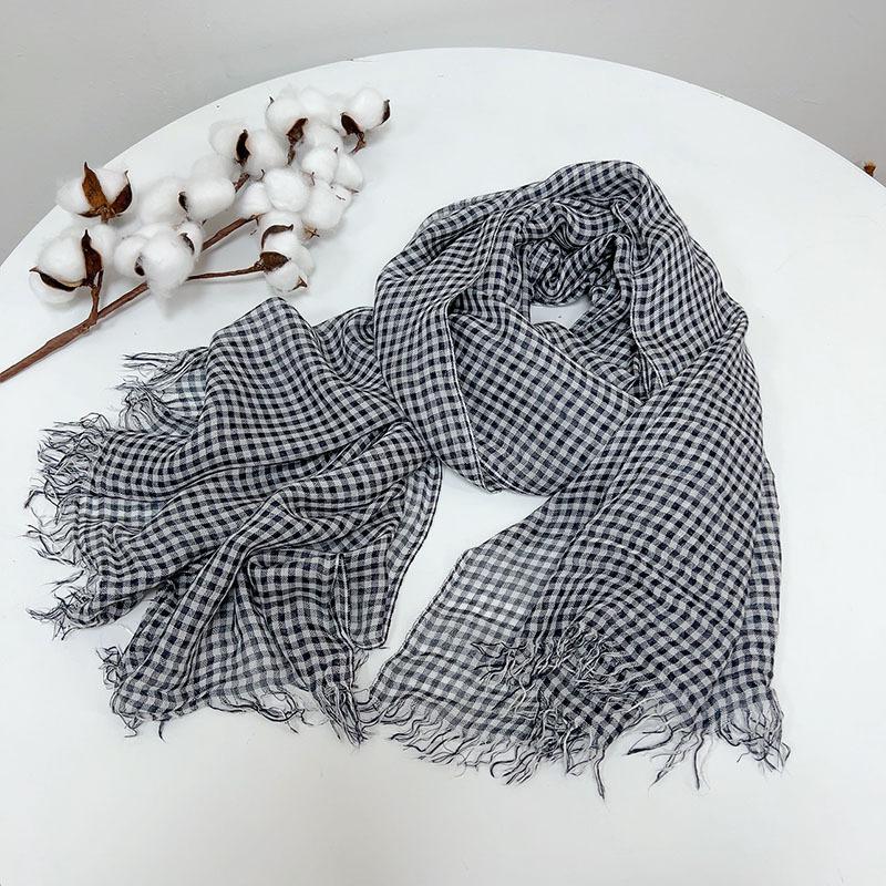 

Spring And Autumn New Modal Thin Stripe Black And White Small Check Scarf Soft Women s Scarves 70x205CM