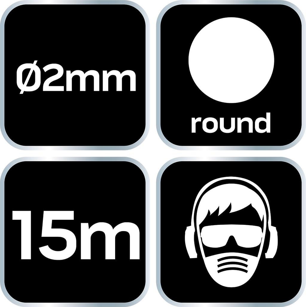 Round trimmer line, diameter 2 mm, length 15 m