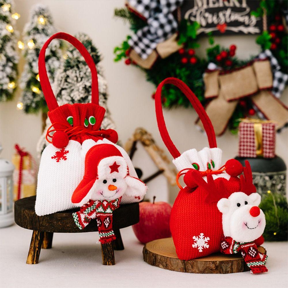 Snowman Christmas Drawstring Bag Large Capacity Gifts Candy Bag Christmas  Handbag  Packaging Bag