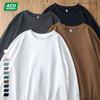 White Long Sleeve T-shirt Men's Pure Cotton 200G G Loose Fashion Brand 2025 New Arrival Fall and Winter New Round Neck Bottoming Shirt Men