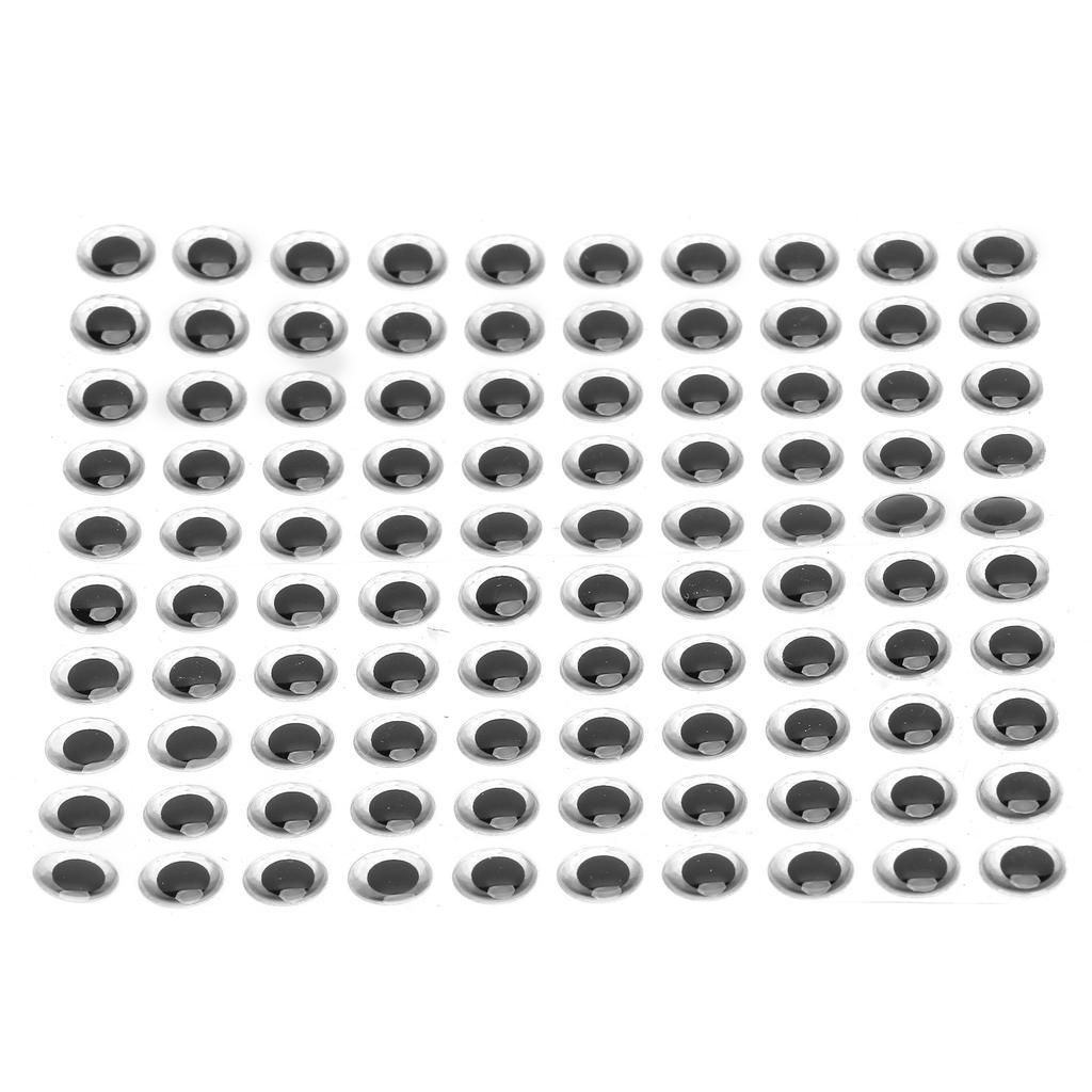100PCS Pack Fishing Lure Eye 9mm 3D Realistic Fishing Eyes for Making Fishing BaitSilver