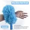 Long Handled Extendable Feather Duster Rings Shape Reusable Ceiling Fan Duster Aluminum Alloy Splicing Microfiber Cleaner Brush