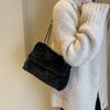 Handmade Fur Crossbody Bag with Chain Rhombic Embroidered Line Large Capacity New Fashion