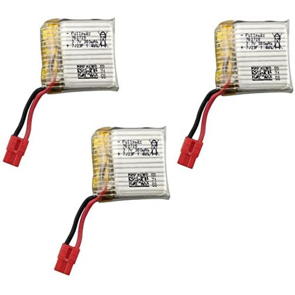 Li-Po Batterisett 3 stk 3,7V 380mAh – For Syma X21 X21W Droner – Lang Flytid – Enkel Installasjon – 7,6x2,7x2,5 cm – 29g