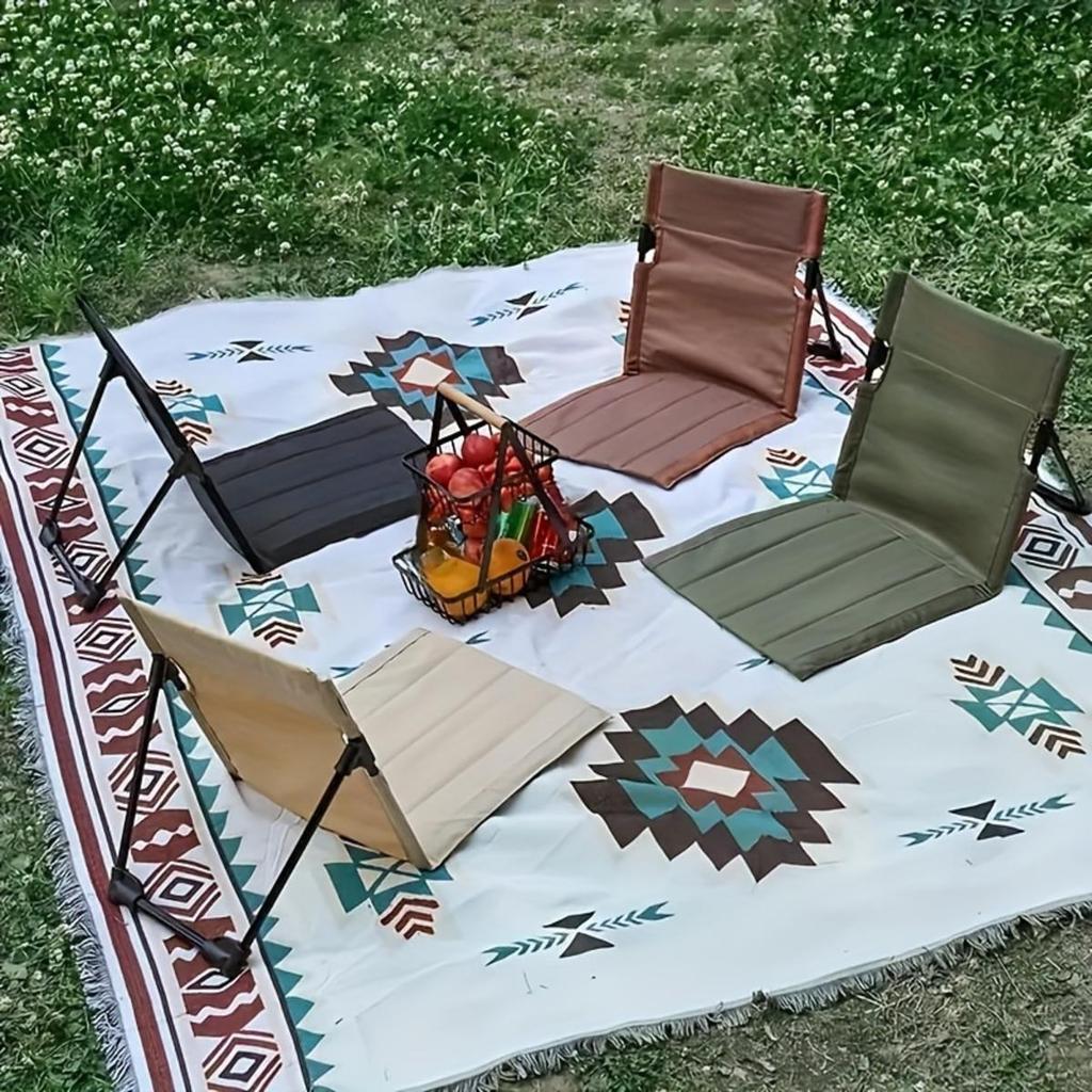 Outdoor Camping Lightweight Comfortable Folding Seat Park Leisure Beach Chair Portable Single Lazy Seat Back Chair