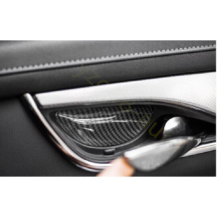 For Cadillac CT4 2020-2023 Carbon Fiber Look Inner Front Door Bowl Cover Trim