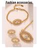 Devil's Eye Zircon Jewelry Set: Micro-Paved Titanium Steel Necklace, Bracelet & Earrings