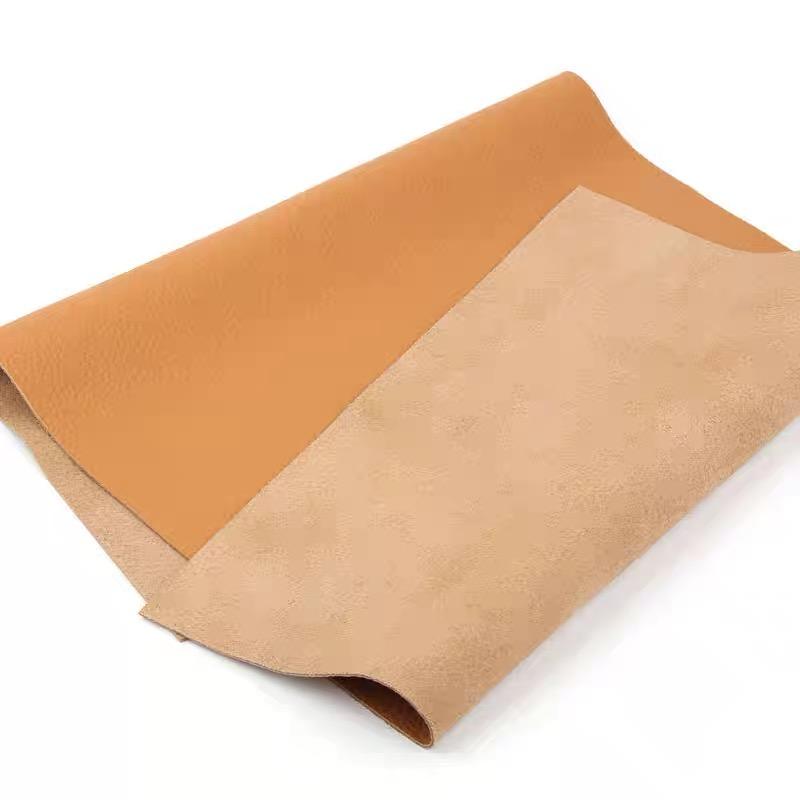 Genuine leather cowhide material, first-layer light brown litchi pattern soft cowhide sofa bed headrest car seat genuine leather