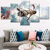 5 Stück Leinwand Wandkunst Poster Gemälde Anime Attack on Titan Bild Druck Heimdekoration Wohnzimmer Kinderzimmer Wandbild Kunstwerk