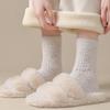1 Pair Women Socks Highly Elastic Cozy Winter Ankle Socks Thickened Double-Sided Fleece Warm Slipper Socks