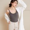 Women’s Warm Velvet Camisole with Chest Pads - Plush, Thickened, One-Piece Base Layer Top for Autumn and Winter