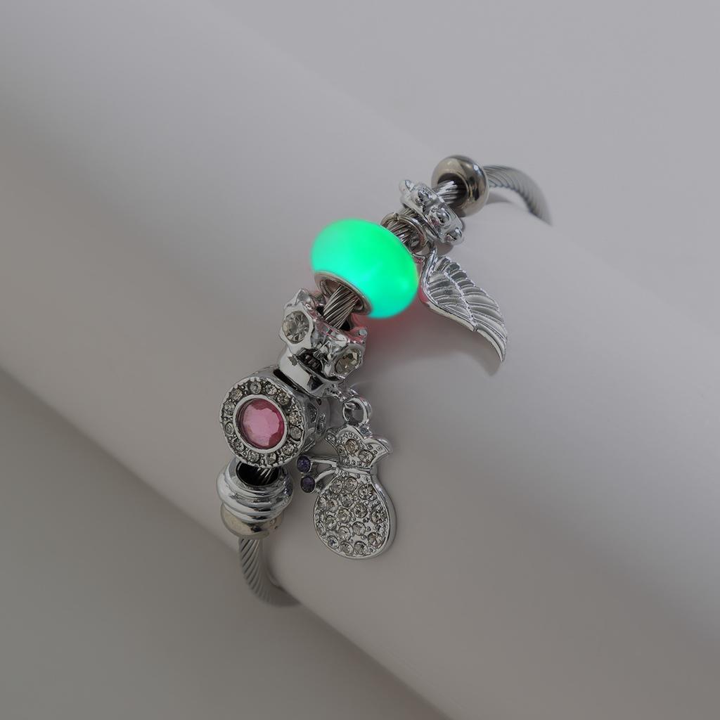 Retro Multi-Eye Luminous Stone Open Bracelet, Simple Diamond-Encrusted Lucky Bag Big Tree Jewelry