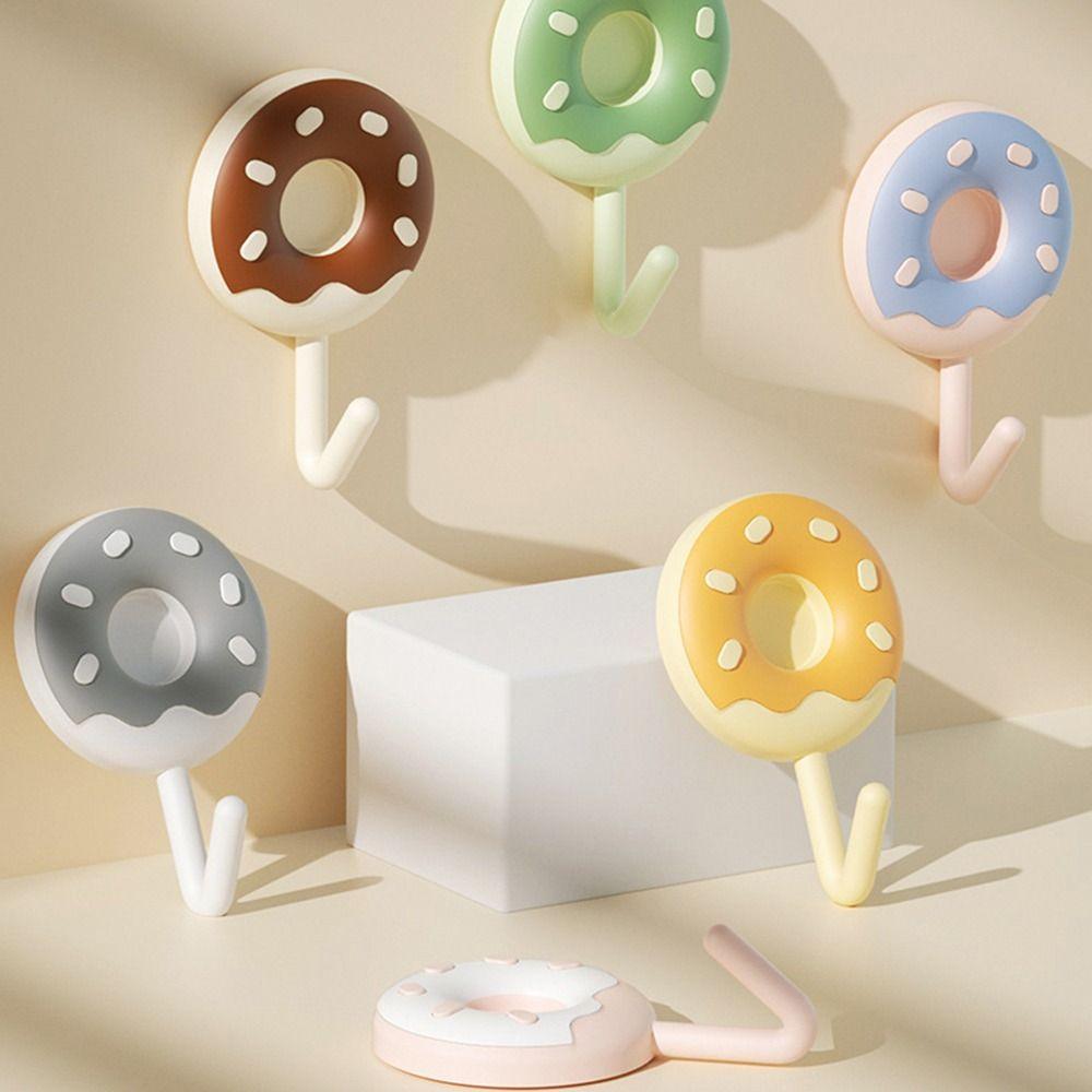 

6PCS Punch-free Sticky Hooks Traceless Hanging Rack New Donut Hook різнокольоровий