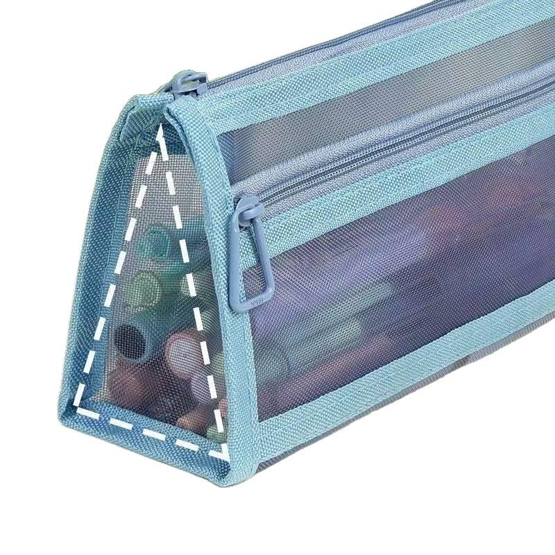 Enkel Stor Kapacitet Studentpennskrin Genomskinlig NätDesign Högt Estetiskt Värde Ins Korea Japansk ProvPennskrin