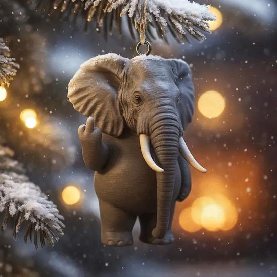 Animal Pendant Elephant Giraffe Hippopotamus Frog Design Christmas Ornament Hanging Rustic Holiday Decor