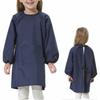 Mfay Smock Children's Plain Apron for Boys and Girls, Perfect for Lunch, Drawing, Kindergarten, and Daycare, 12 Colors Available, Navy, Size L