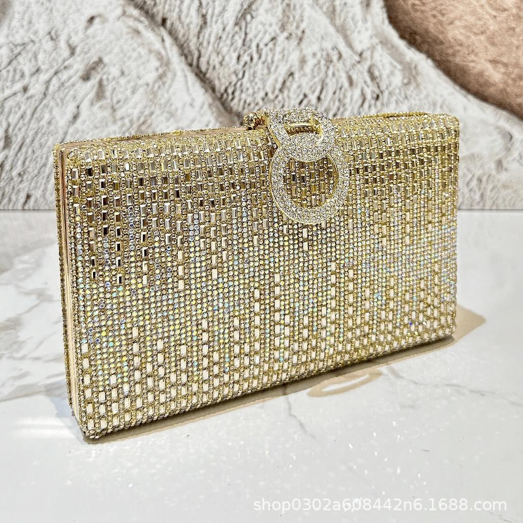 Shiny Rhinestone Evening Dress Wallet Crystal Diamond Women's Handbag Fashion Banquet Wedding Chain Shoulder Money Bag