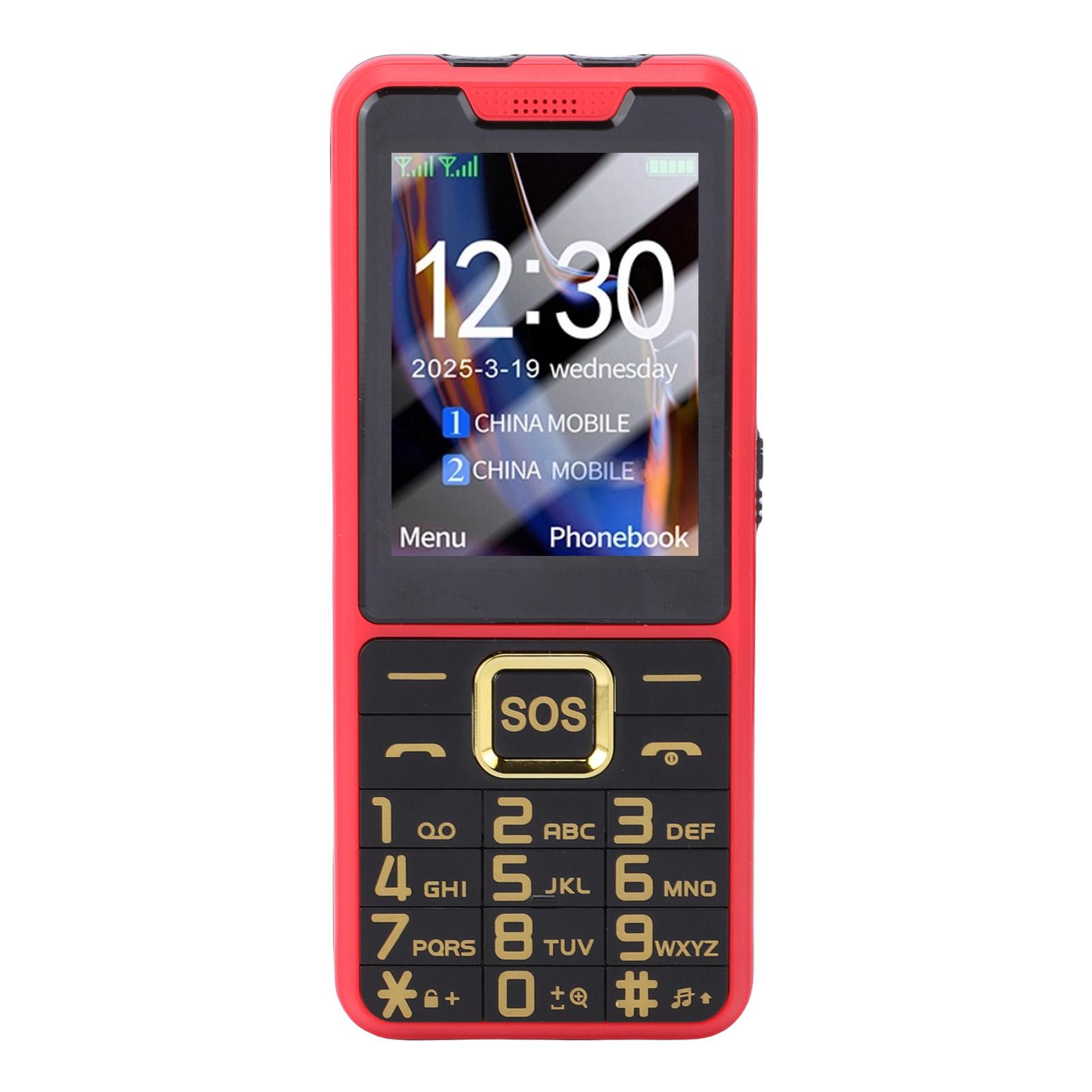 

Large Buttons Cell Phone 4G LTE Unlocked with SOS Key 2500mAh Dual SIM MP3 Calling SMS Functions Internet Red червоний