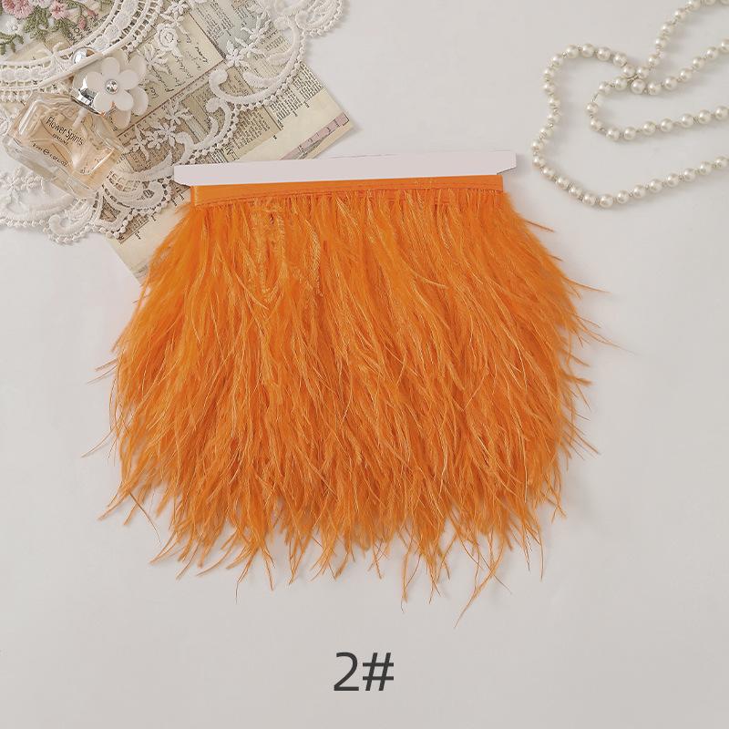 

67 цветов швейной фурнитуры, минимальный заказ 1 метр на отделку из страусиного пера, декоративная отделка из перьев оранжевый