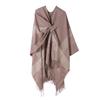 European & American Solid Color Imitation Cashmere Shawl Cape - Women's Autumn/Winter Warm Outerwear Scarf
