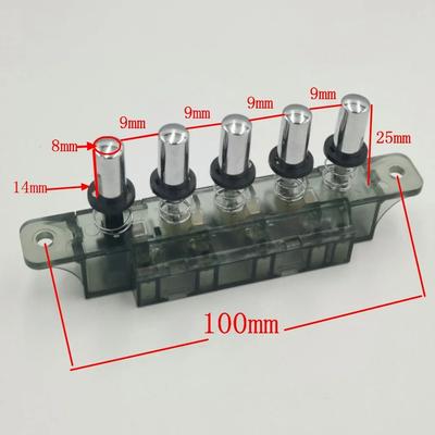 Beş Pozisyonlu Takılabilir Düğmeli Anahtar Aspiratör İçin Beş Pozisyonlu Gümüş Anahtar Mutfak Aspiratörü İçin 250VAC 4A 112 x 21 x 41mm