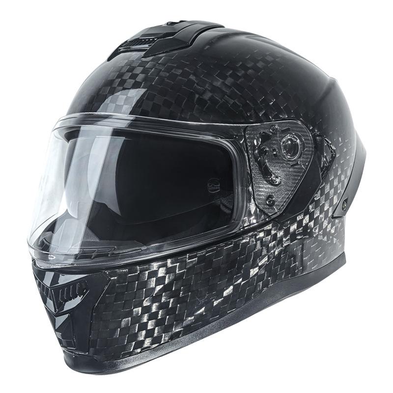 Ultra Lightweight Carbon Fiber Double Lens Full Face Cycling Helmet